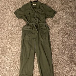 Green utility jumpsuit